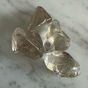 Tumbled clear quartz and pink quartz